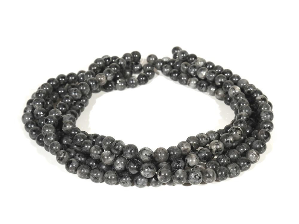 15.5" Black Labradorite 8mm round beads, Larvikite beads, black gemstone, Larvikite