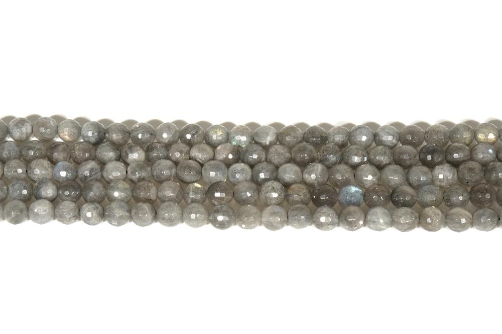 15.5" Natural Labradorite stone 6mm/8mm round faceted beads, 128 faceted