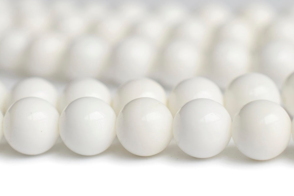 15.5" 4mm/6mm Natural white shell round beads