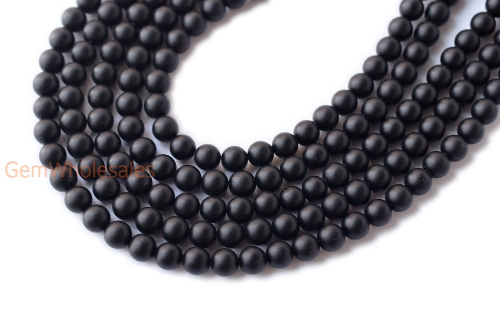 15.5" Matte/frosted black onyx 8mm/10mm/12mm agate round beads,gemstone