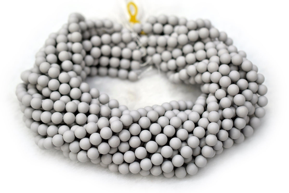 15.5" 8mm/10mm Matte Shell pearl round beads grey color,HJC10