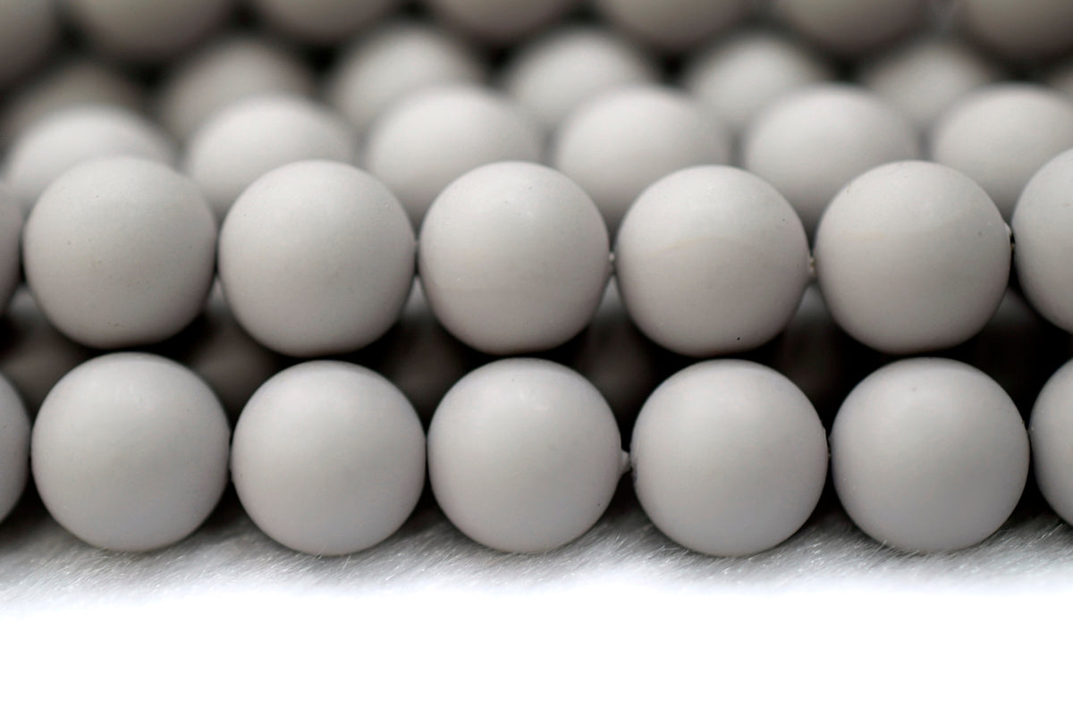 15.5" 8mm/10mm Matte Shell pearl round beads grey color,HJC10