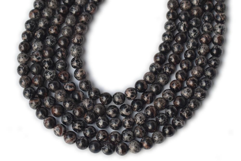 15.5"  black emperor jasper round beads 6mm/8mm/10mm,Sea Sediment,black Aqua Terra Jasper