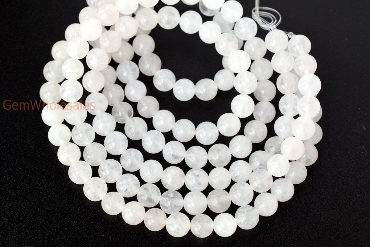 15.5" 6mm/8mm/10mm/12mm natural white white jade Round beads gemstone
