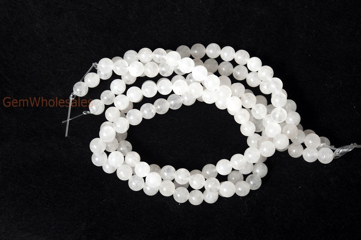 15.5" 6mm/8mm/10mm/12mm natural white white jade Round beads gemstone
