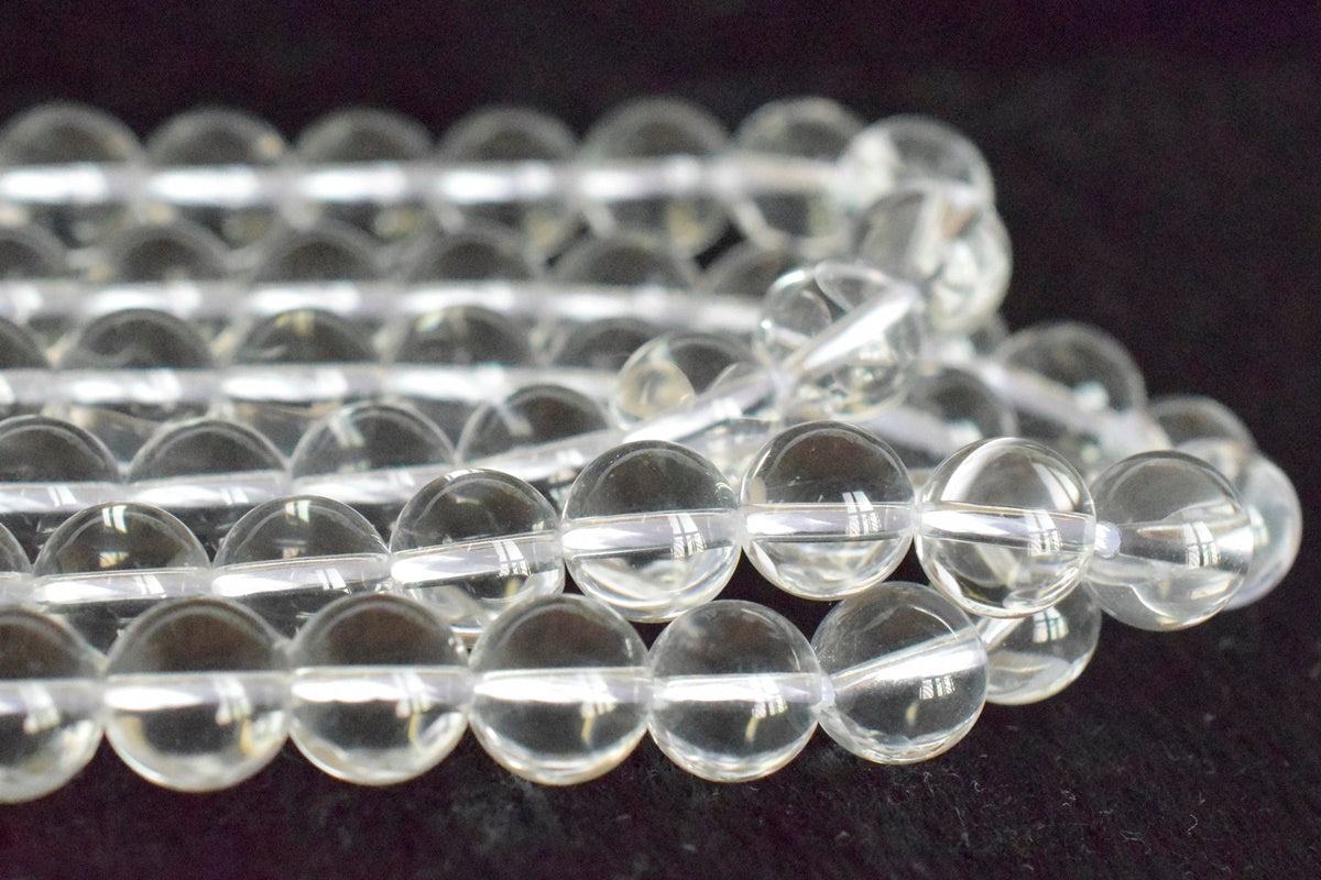 15.5" 6mm Natural rock crystal round beads, clear Quartz semi-precious stone