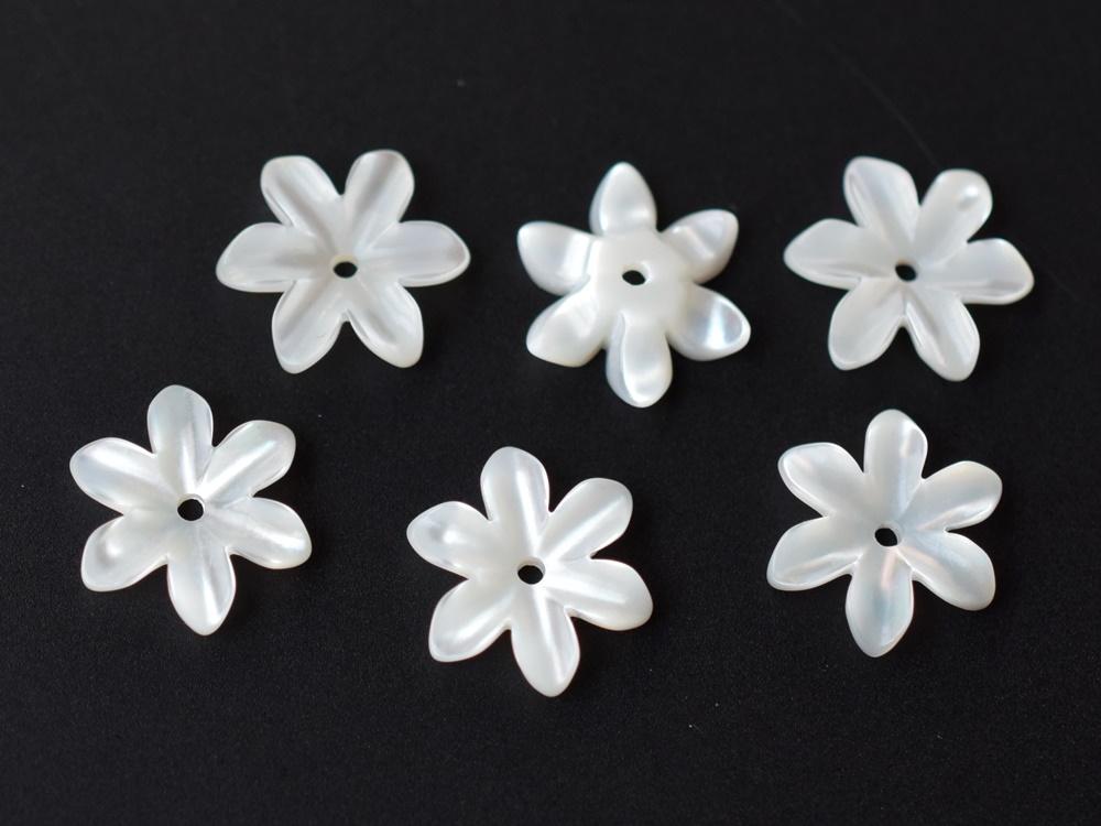 10PCS 10mm Natural white MOP Lily flower 6 petal,mother of pearl Lily flower B