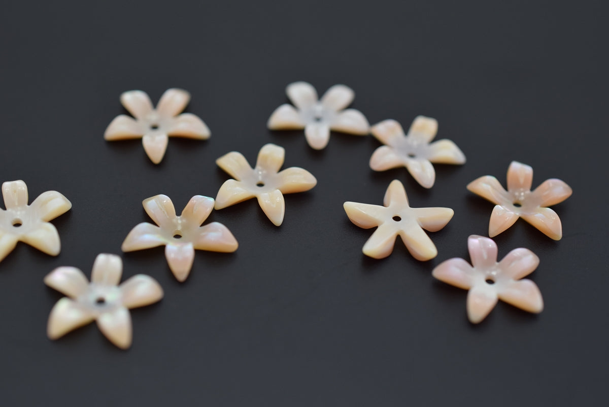 10PCS 10mm/12mm Natural purple MOP lily flower, mother of pearl