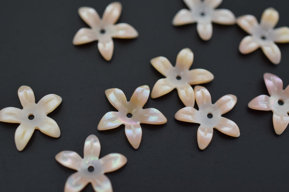 10PCS 10mm/12mm Natural purple MOP lily flower, mother of pearl