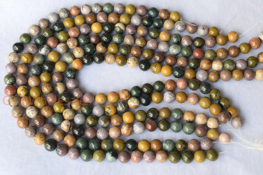 15.5" 6mm/8mm/10mm Natural Ocean jasper round beads, Natural yellow Green gemstone