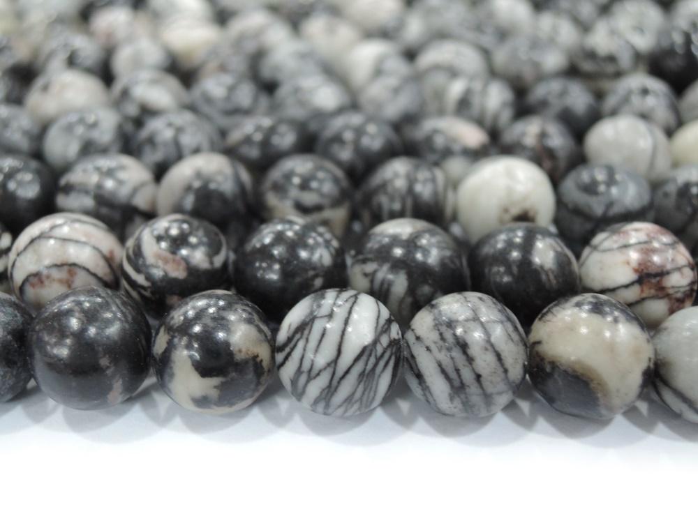 15.5" 6mm/8mm/10mm/12mm Natural spider web jasper round beads,Grey color Zebra stone