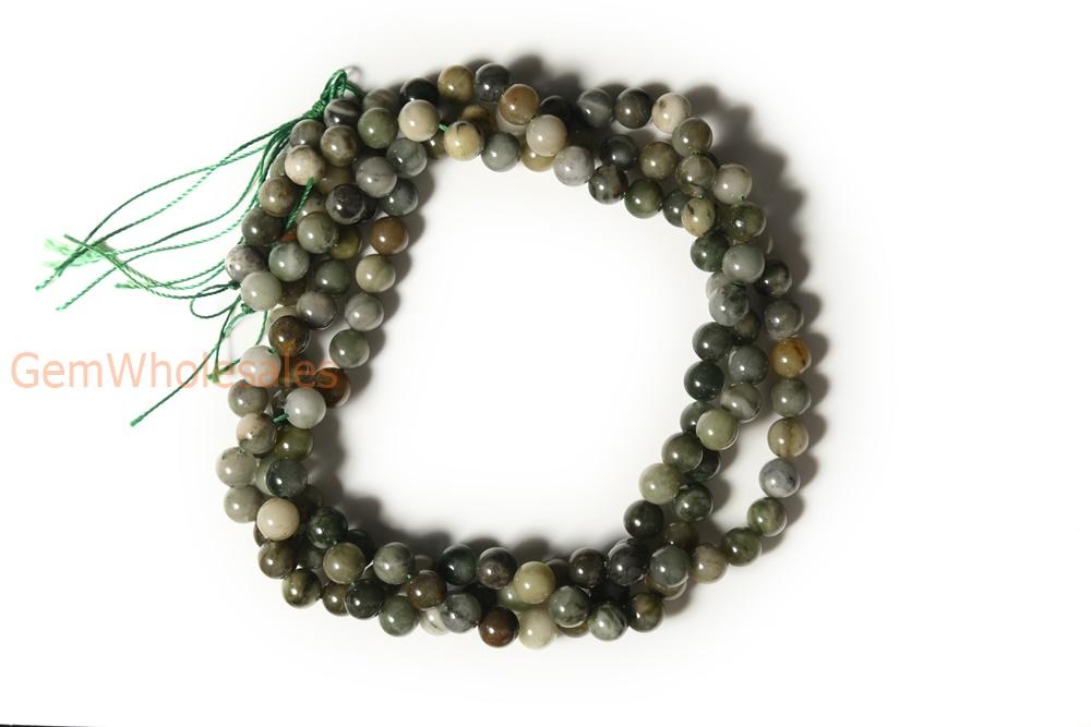 15.5" 6mm/8mm/10mm/12mm green African jade Round beads gemstone