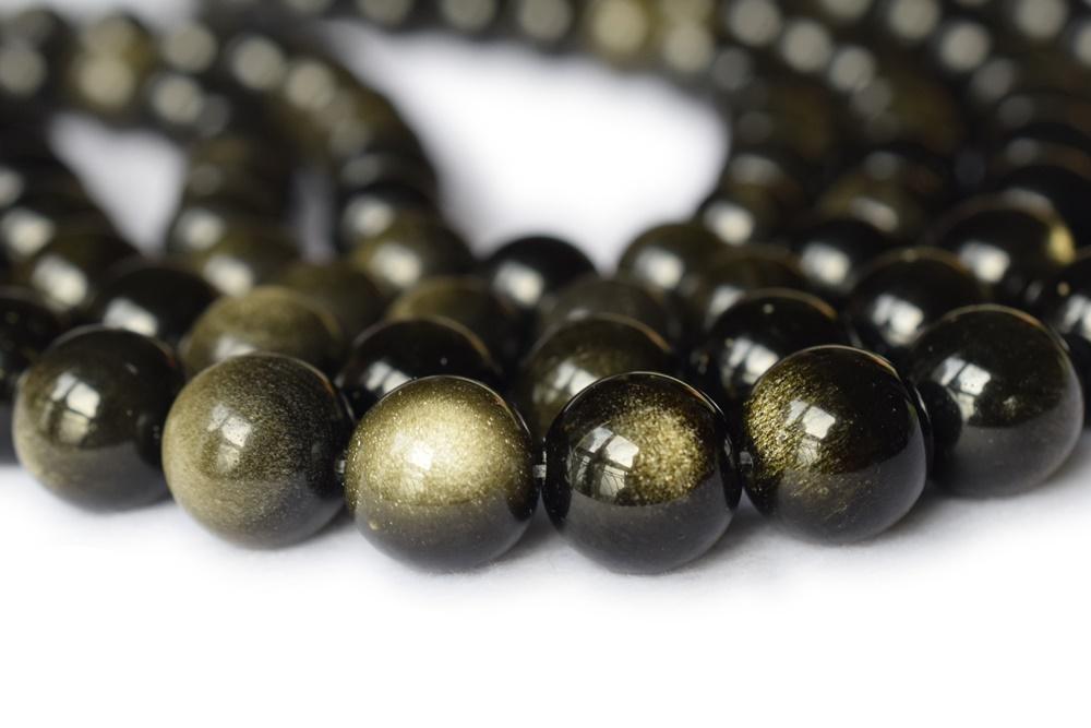 15.5" 6mm/8mm/10mm/12mmm/14mm Natural golden obsidian round beads