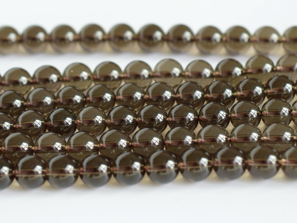 15.5" 4mm Natural genuine Smoky quartz round beads
