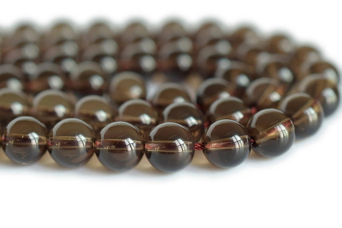 15.5" 4mm Natural genuine Smoky quartz round beads