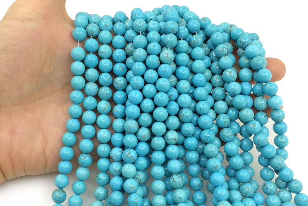 15.5" 4mm/6mm/8mm/10mm Blue howlite round beads,Dyed blue howlite