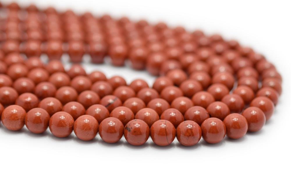 15.5" 6mm/8mm Red jasper round beads, solid red stone