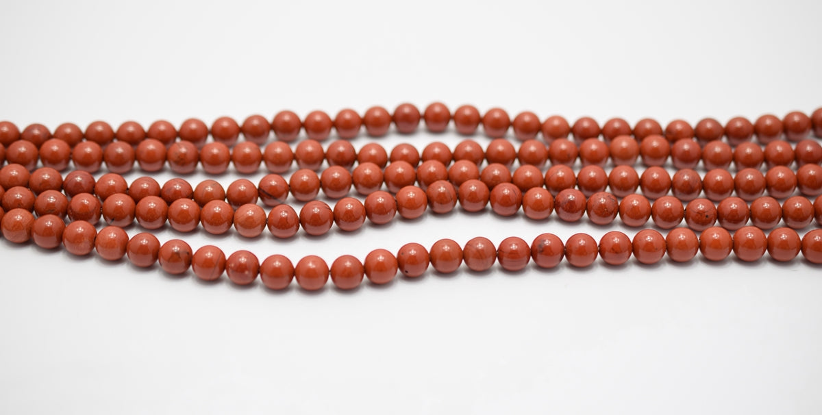 15.5" 4mm Natural Red jasper tiny round jewelry beads supply