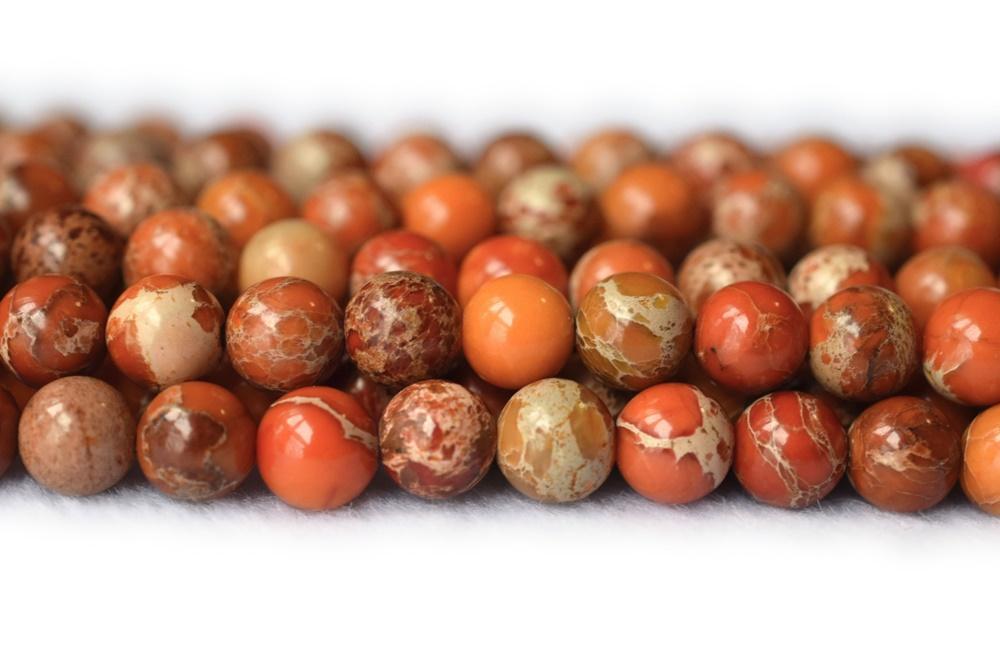15.5" 6mm orange emperor jasper round beads, Sea Sediment,orange Aqua Terra Jasper