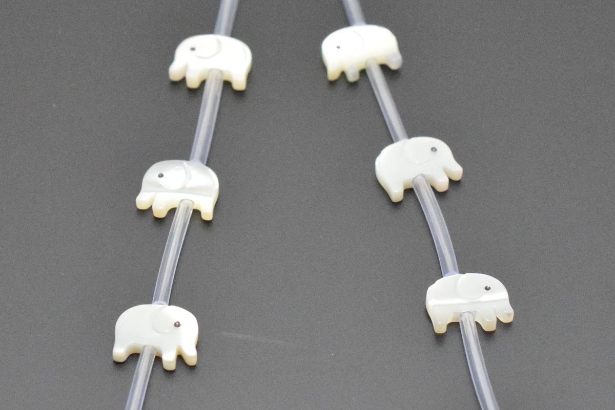 10PCS Natural white MOP elephant 9x10mm,mother of pearl