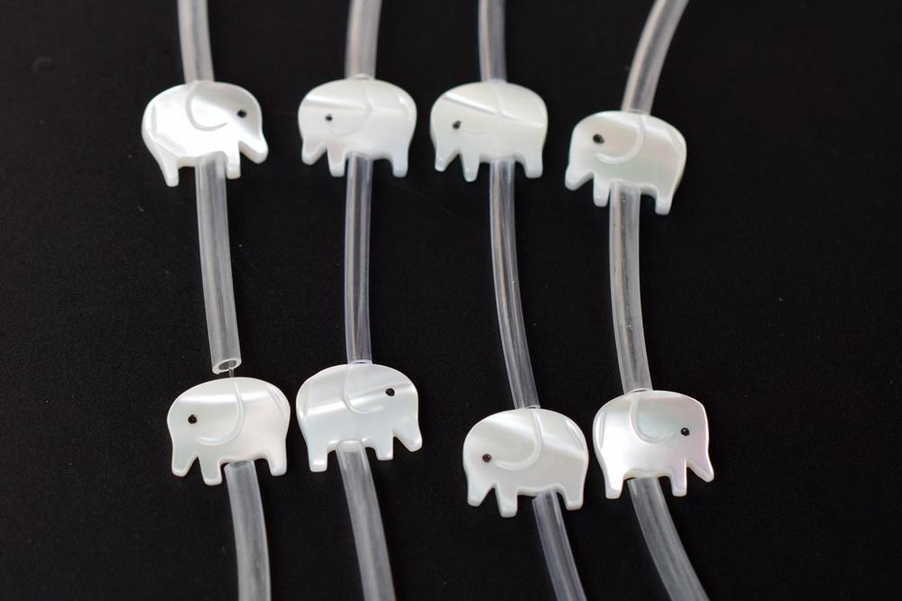 10PCS Natural white MOP elephant 9x10mm,mother of pearl