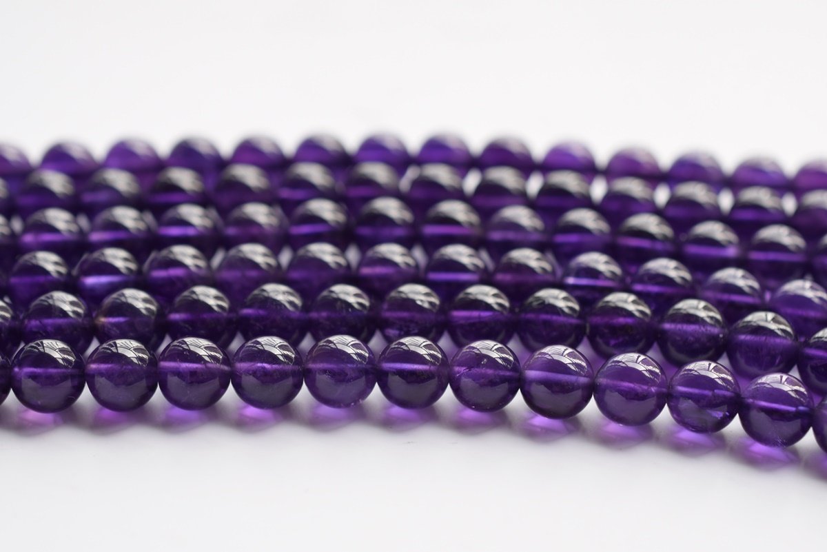 24PCS natural 8mm Top dark amethyst round beads, gemstone
