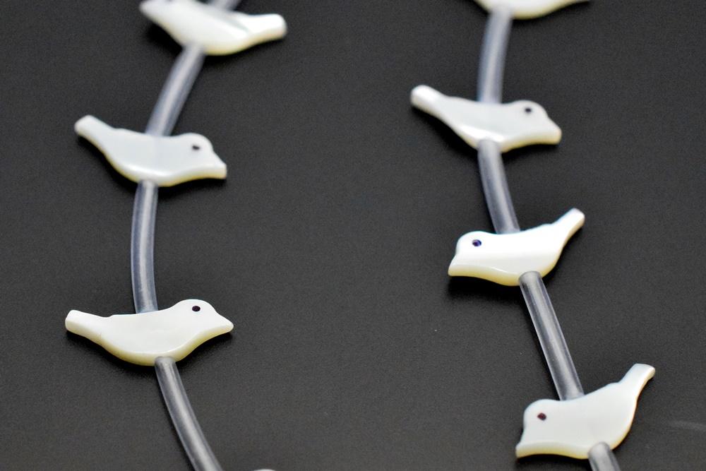 10PCS Natural white MOP bird 6x14mm,mother of pearl