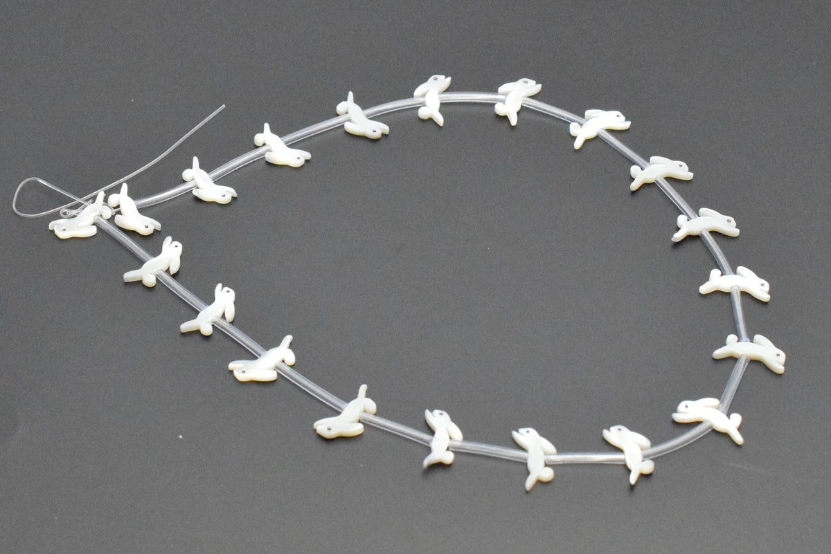 10PCS Natural white MOP Rabbit 9x15mm,mother of pearl