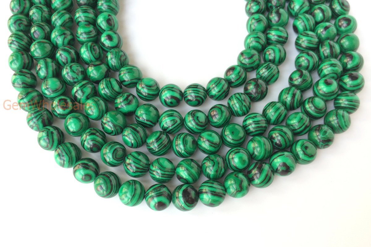 15.5" Artificial malachite round beads,Green gemstone, cheap beads