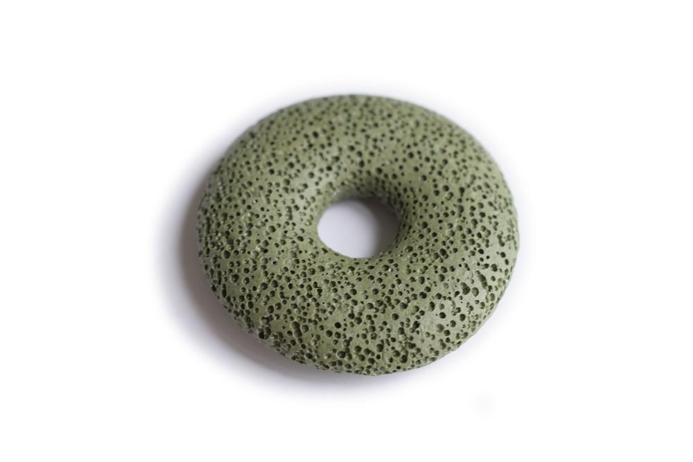 4PCS 50mm green Lava Donut Gemstone pendant