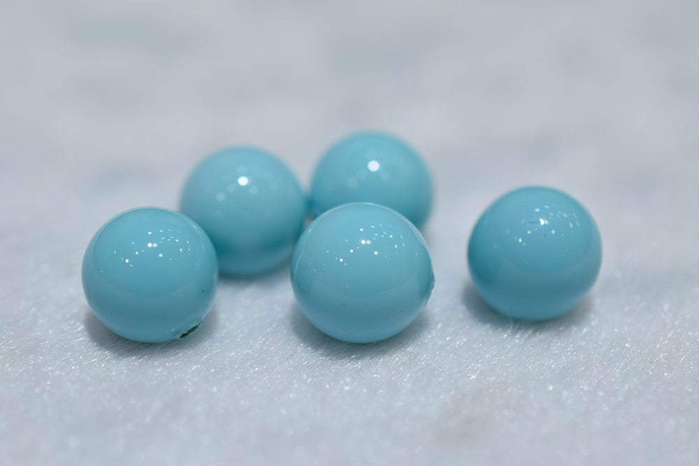 20PCS Half hole 8mm/10mm Light blue Shell pearl round beads ,shell core pearl,TYH12