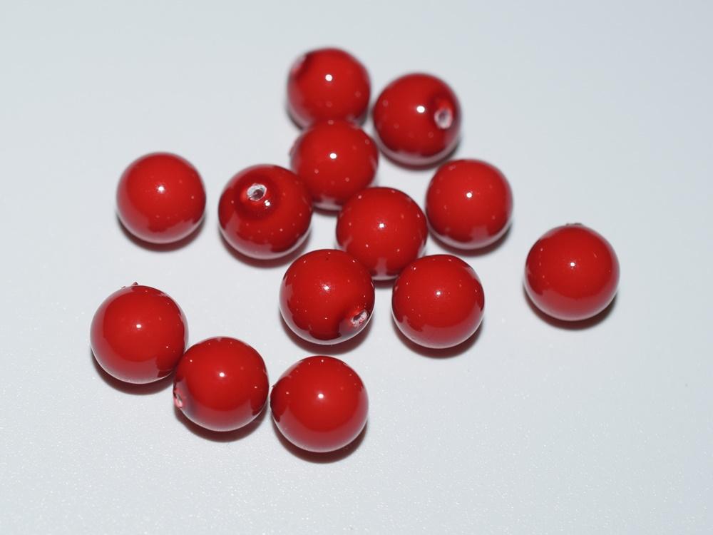 20PCS Half hole 8mm/10mm Dark Red Shell pearl round beads ,shell core pearl,TYH11