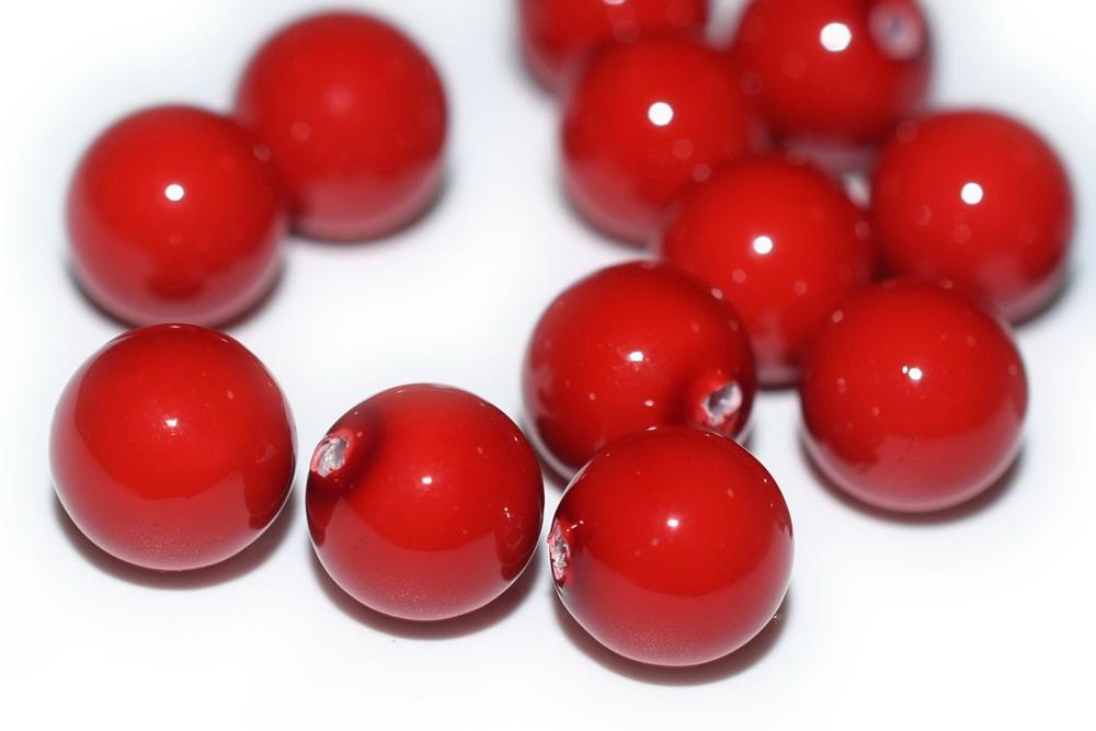 20PCS Half hole 8mm/10mm Dark Red Shell pearl round beads ,shell core pearl,TYH11
