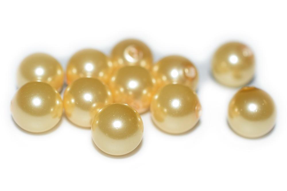 20PCS Half hole 8mm/10mm light yellow Shell pearl round beads ,shell core pearl,TYH8