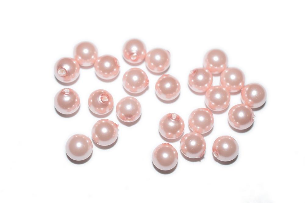 20PCS Half hole 8mm/10mm Luster pink Shell pearl round beads ,shell core pearl,TYH9