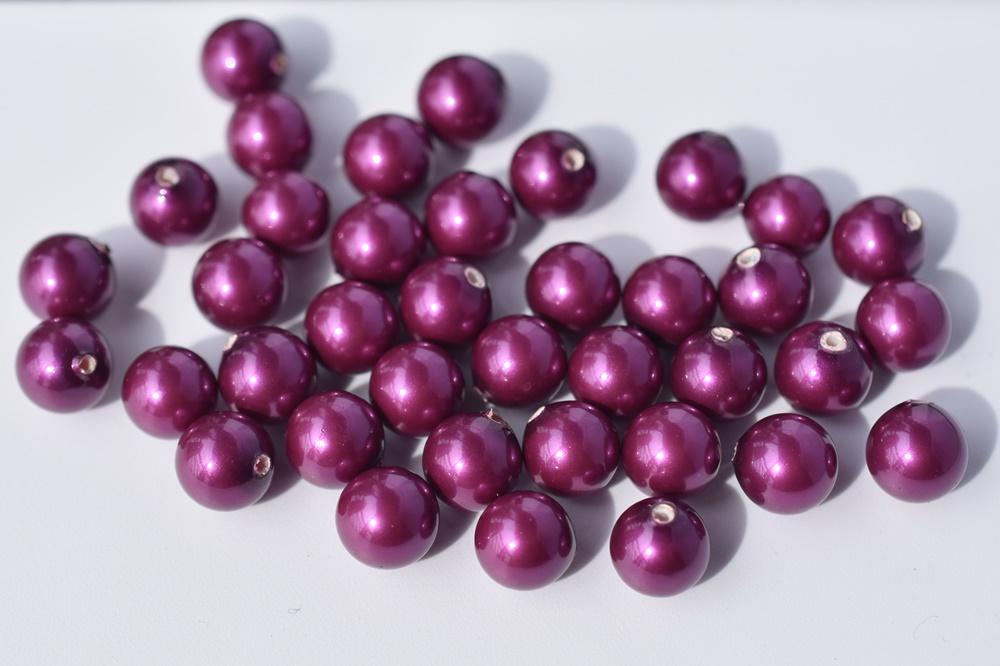 20PCS Half hole 8mm/10mm Luster purple Shell pearl round beads ,shell core pearl,TYH3