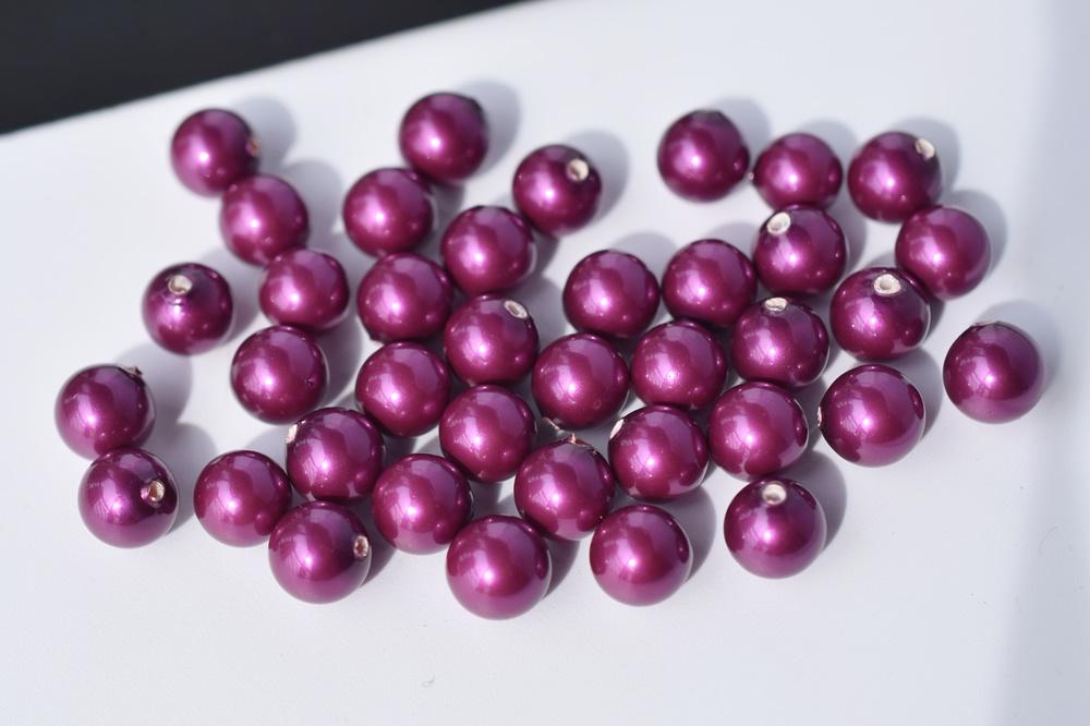 20PCS Half hole 8mm/10mm Luster purple Shell pearl round beads ,shell core pearl,TYH3