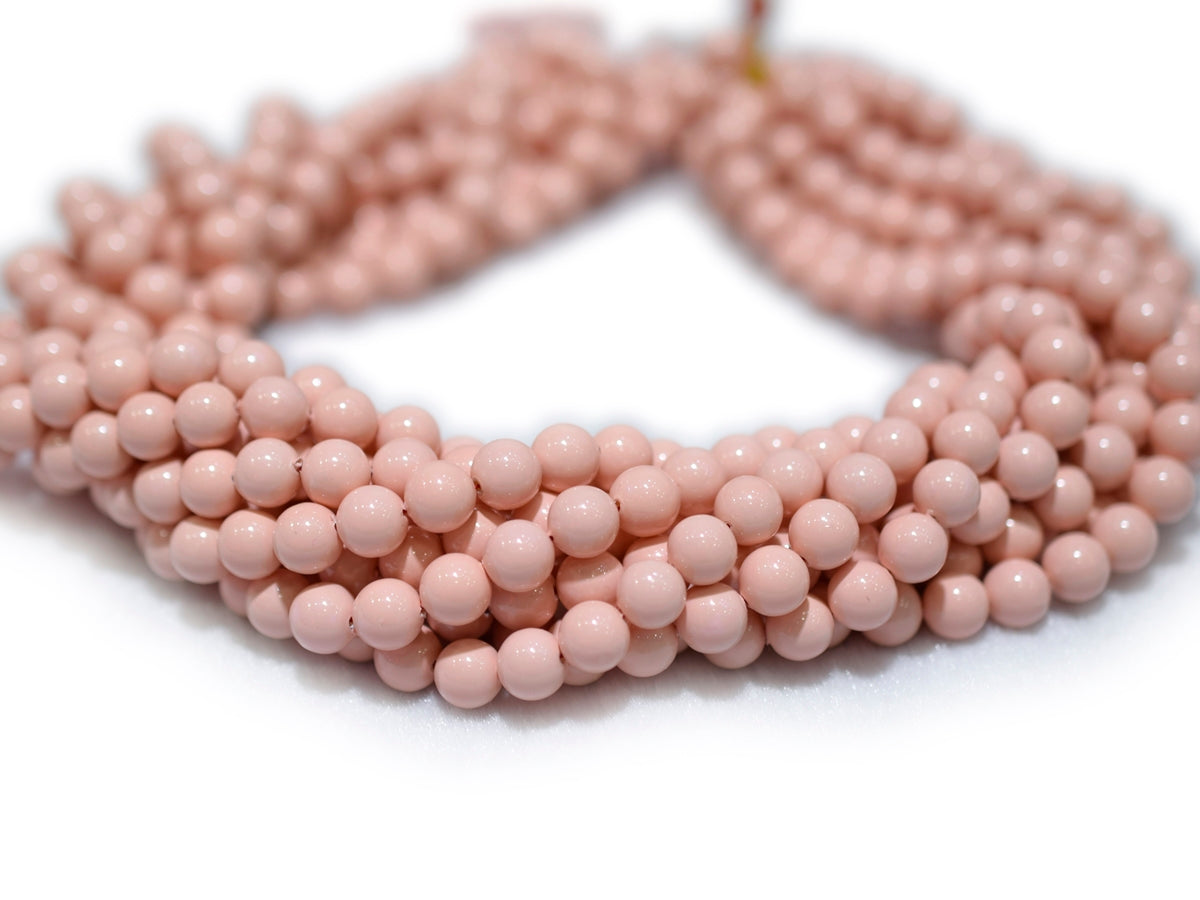 15.5" 8mm/10mm Misty rose Shell pearl round beads,shell core pearl,TYL