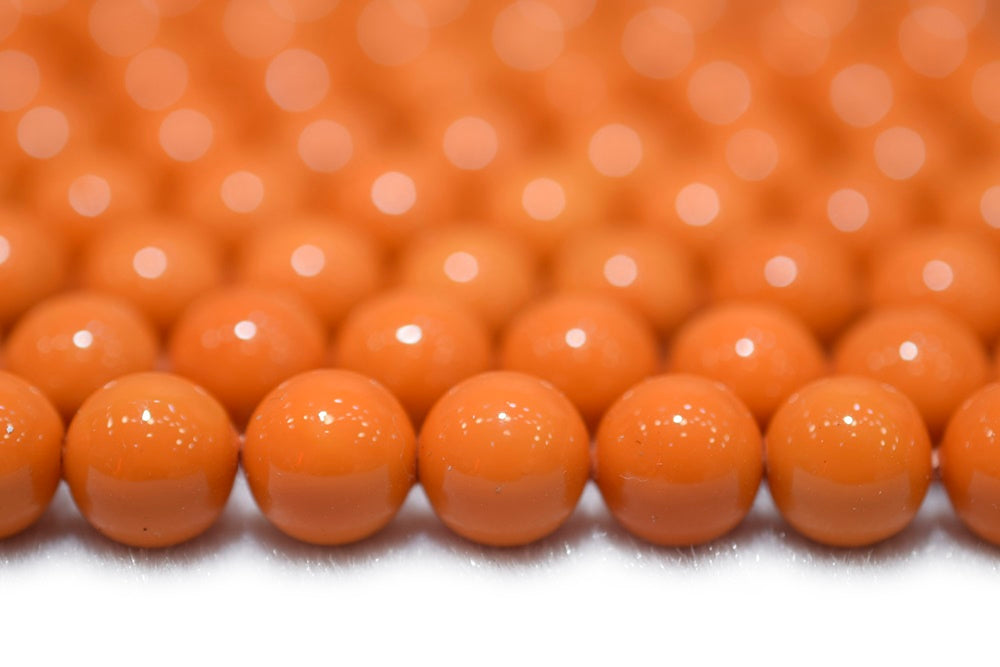 15.5" 8mm/10mm Orange Shell pearl round beads,shell core pearl,TYJ