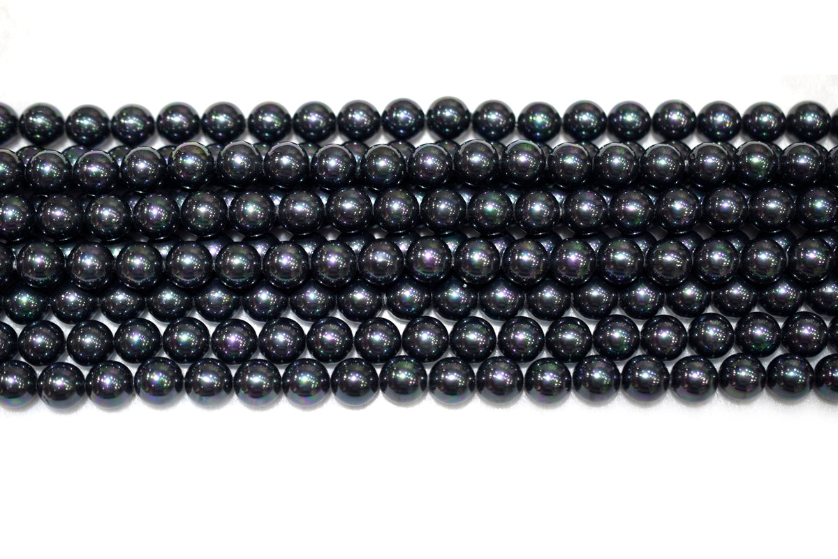 15.5" 8mm/10mm Luster black Shell pearl round beads,shell core pearl,TYD