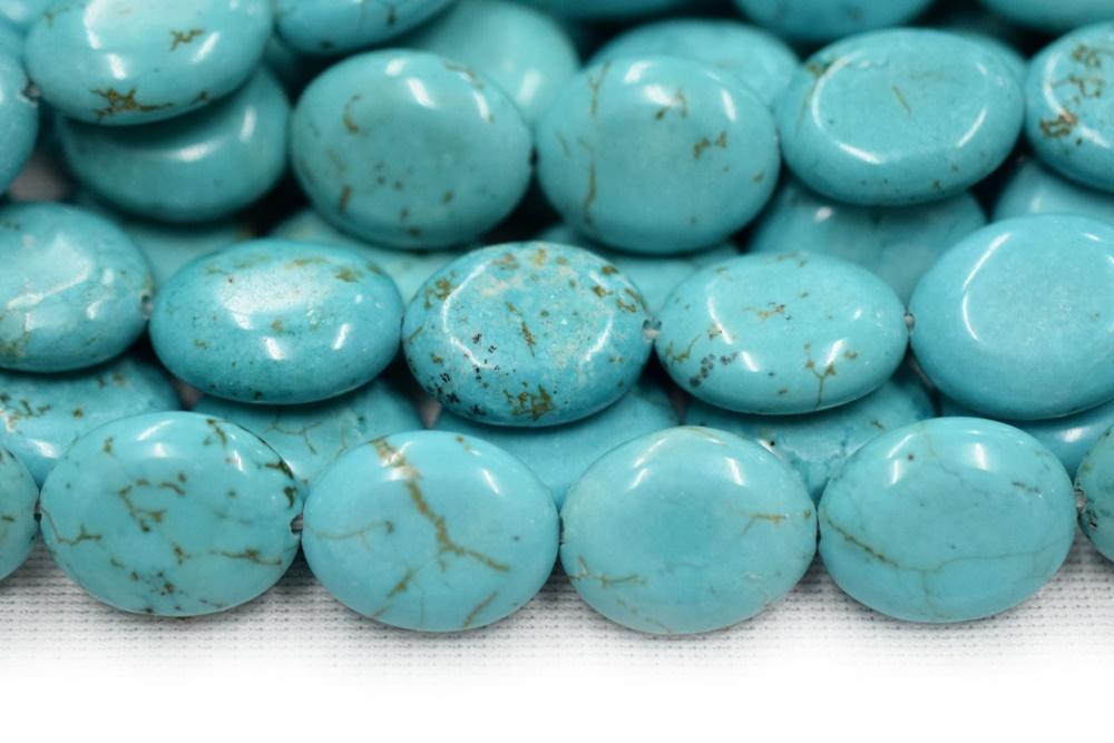 15.5" Blue howlite oval shape 14.5x18mm beads