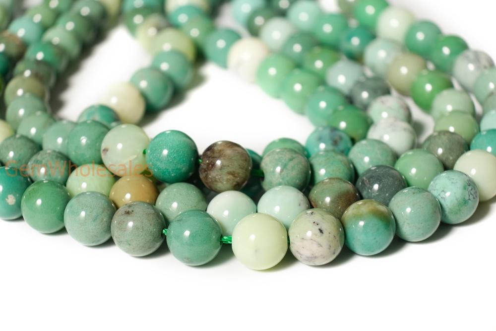 15.5" 8mm/10mm/12mm/14mm Moss Green Opal round beads, Natural Green grass agate