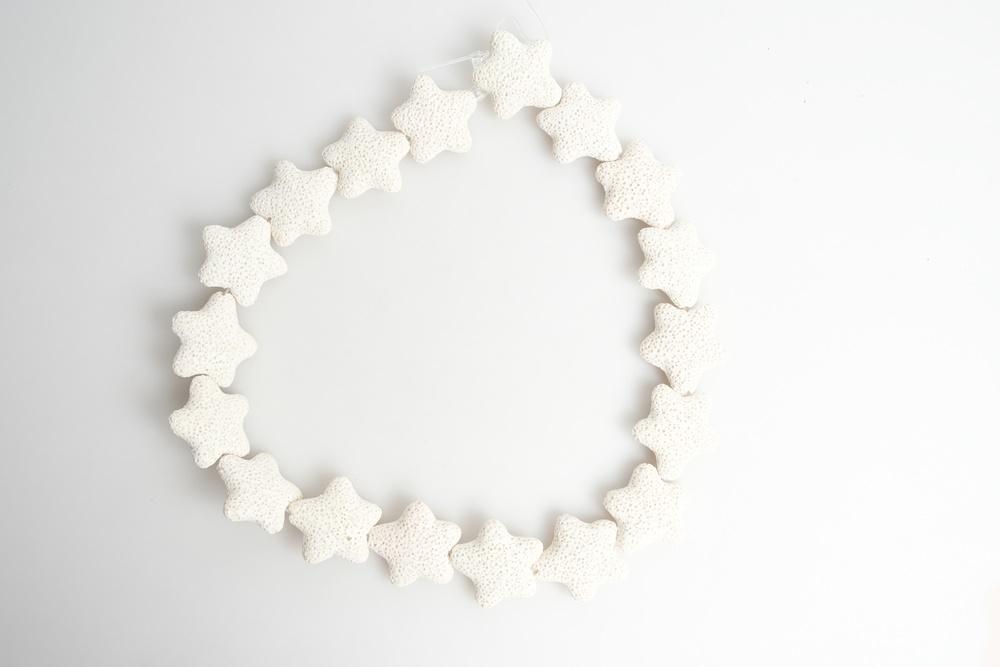 25mm white Lava starfish Gemstone pendant