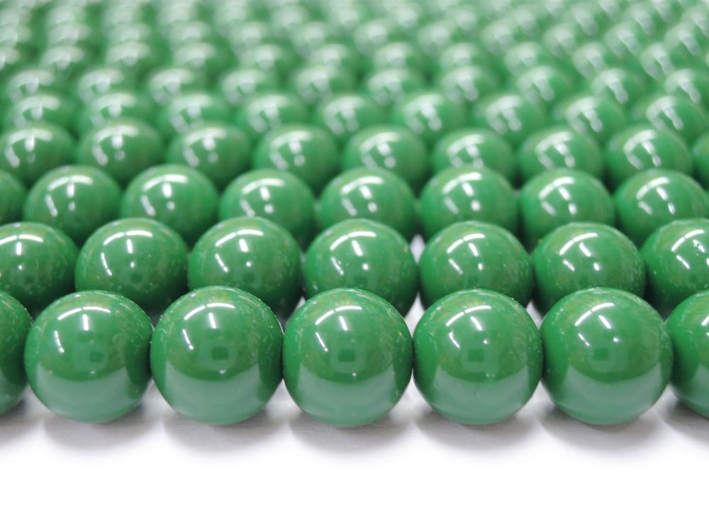 15.5" Glass druk round beads green 6mm/8mm/10mm/12mm
