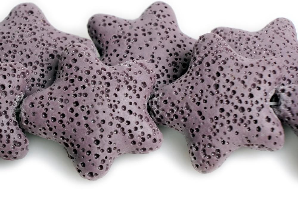 25mm purple Lava starfish Gemstone pendant