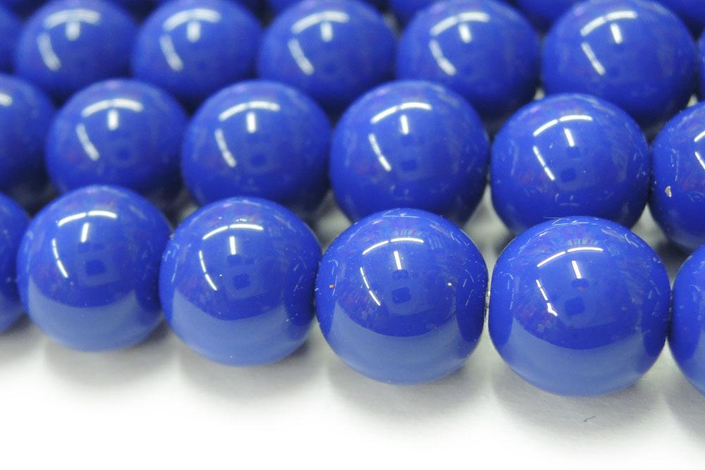 15.5" Lapis blue glass druk round beads 6mm/8mm/10mm/12mm