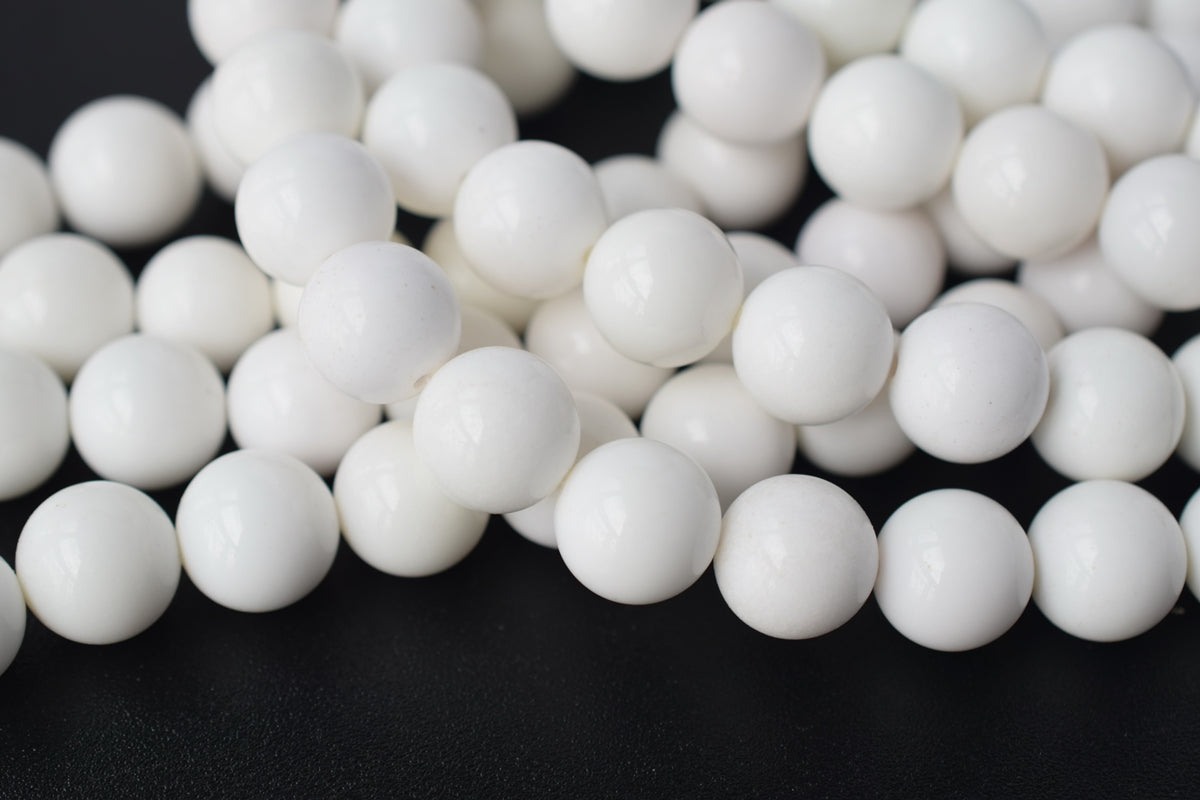 15.5" 6mm/8mm/10mm/12mm white Agate Round beads