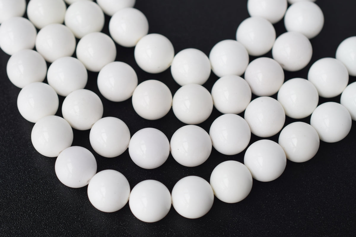15.5" 6mm/8mm/10mm/12mm white Agate Round beads