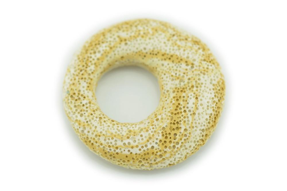 4PCS 50mm beige yellow Lava Donut Gemstone pendant