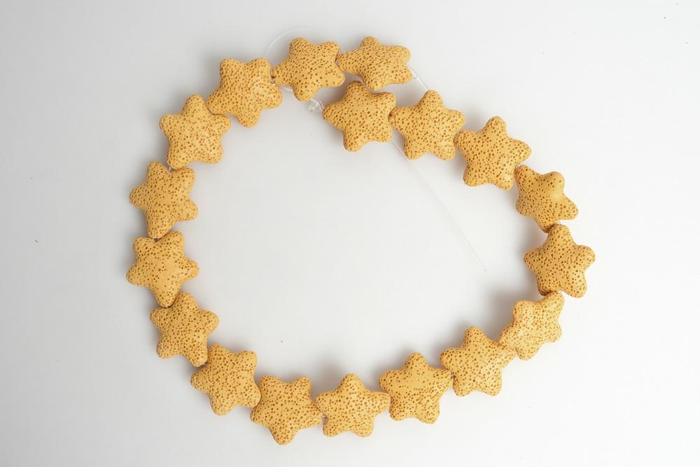 25mm yellow Lava starfish Gemstone pendant